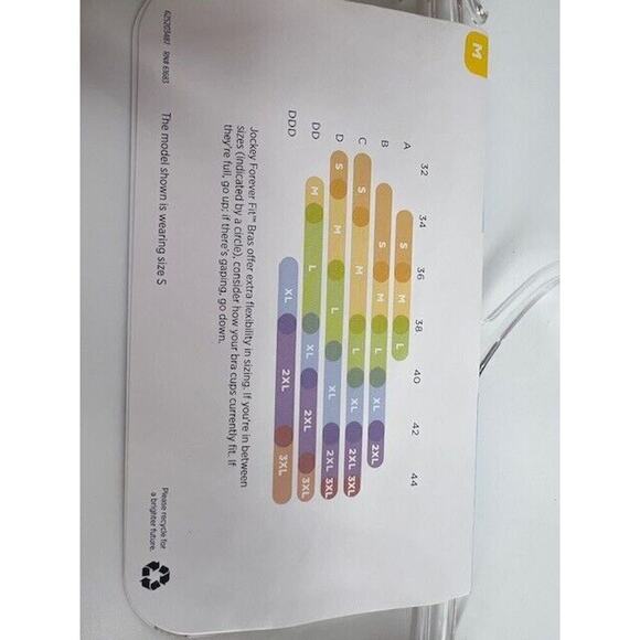 Jockey Forever Fit Wirefree Full Coverage Lightly Lined Cotton Bra Large White - Picture 2 of 4